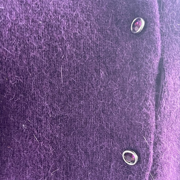 Free people wool angora embroidered purple cardigan - Picture 7 of 7